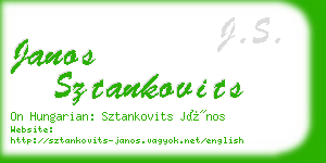 janos sztankovits business card